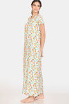 Zivame Pretty Floral Rayon Full Length Nightdress - Spring Bud — thumbnail 2